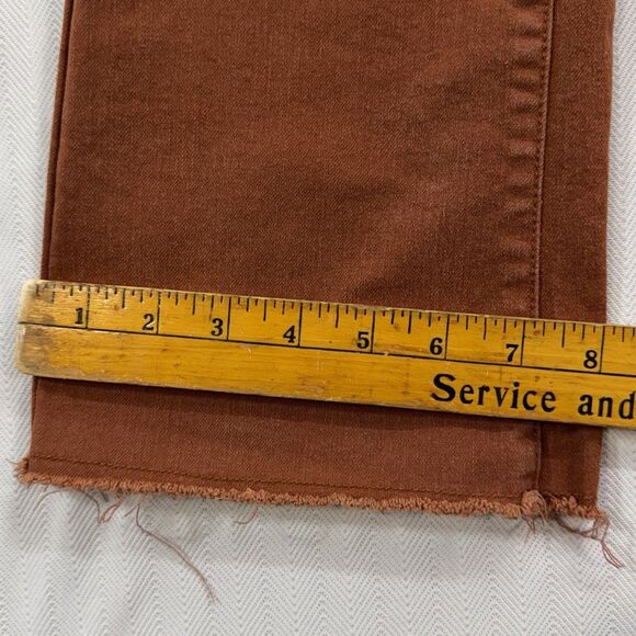 Frye And CO. Womens Button Fly Boot Cut Jeans High Rise Size 4 Cognac Brown - Picture 8 of 11